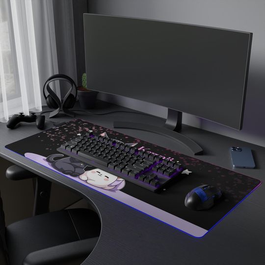 Kawaii LED Gaming Mouse Pad: RGB Anime Desk Decor