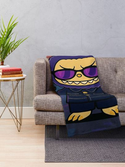Labubu x Cyberpunk Crossover Throw Blanket, Gift for Kids, Cute Gift
