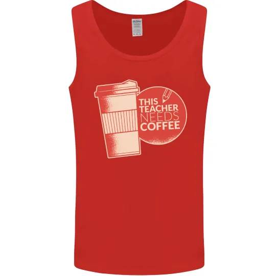 Funny Teacher Coffee Vest Tank Top for Men