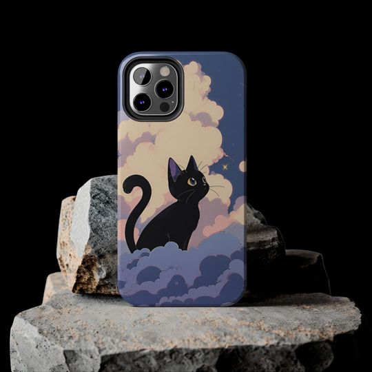 Cute Anime Cat Hard Phone Case for iPhone