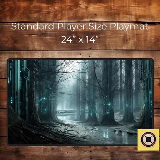 Cybernetic Enchanted Forest TCG Playmat Desk Pad Extended Mouse Pad Gaming Desk Mat Table Decor