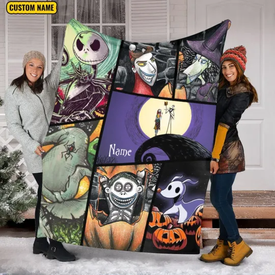 Personalized Nightmare Before Christmas Halloween Blanket