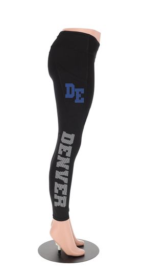 Denver Football Rhinestone Leggings for Women