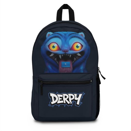 Derpy the Tiger Backpack: K-Pop Anime School Bag - Midnight Navy