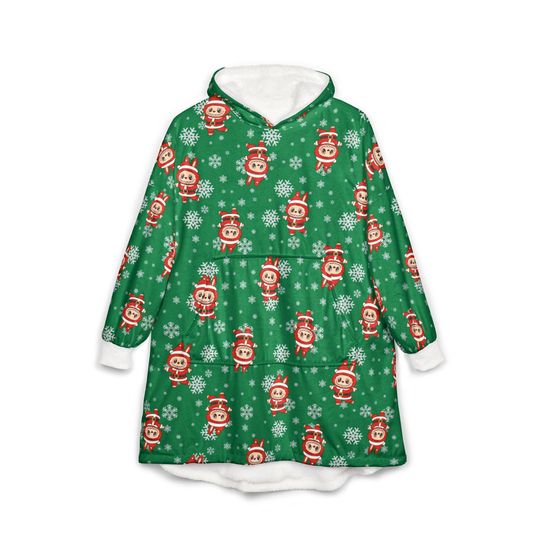 Santa Labubu Blanket Hoodie, Christmas Gift Idea