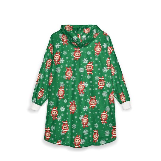 Santa Labubu Blanket Hoodie, Christmas Gift Idea