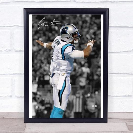 Cam Newton Digital Art Print: Carolina Panthers Man Decor