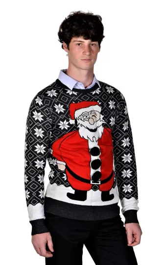 RWB Happy Santa Pullover Ugly Christmas Sweater Slim Fit