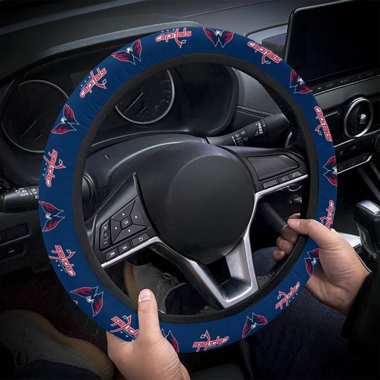 Washington Capitals themed steering wheel cover for a fan
