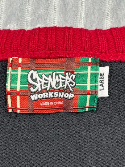 Spencer's Workshop Men's L Pullover Ugly Christmas Sweater Naughty List Light Up