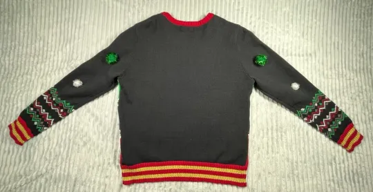 Spencer's Workshop Men's L Pullover Ugly Christmas Sweater Naughty List Light Up