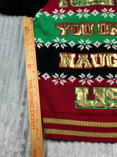 Spencer's Workshop Men's L Pullover Ugly Christmas Sweater Naughty List Light Up