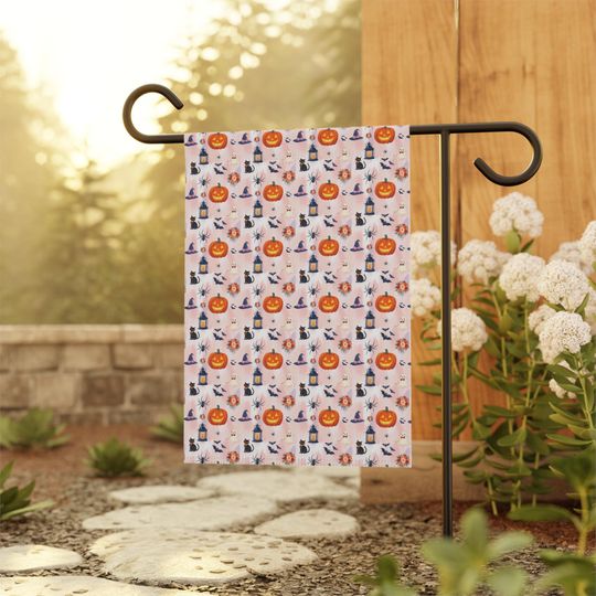 Halloween Garden Flag, Fall Home Decor Autumn Themed Banner