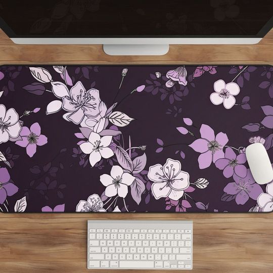 Sakura Purple Mousepad - Cherry Blossom Desk Mat