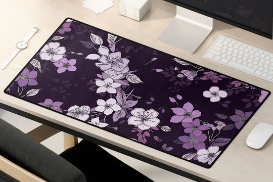 Sakura Purple Mousepad - Cherry Blossom Desk Mat