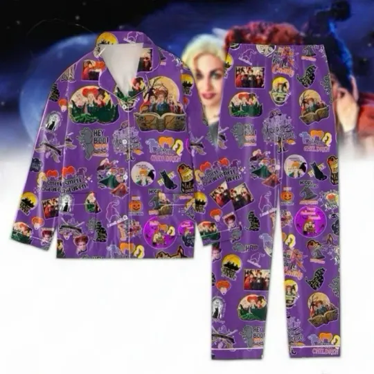 Hocus Pocus Bad Witches I Smell Children Sanderson Sisters Halloween Pajamas Set