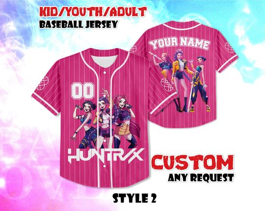 CUSTOM Huntrix Birthday Girl Baseball Jersey, Huntrix Gift for Fans