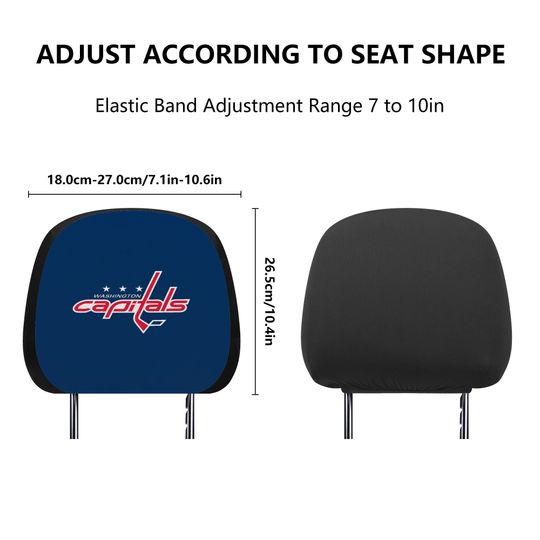 Washington Capitals themed custom car headrest cover for a fan