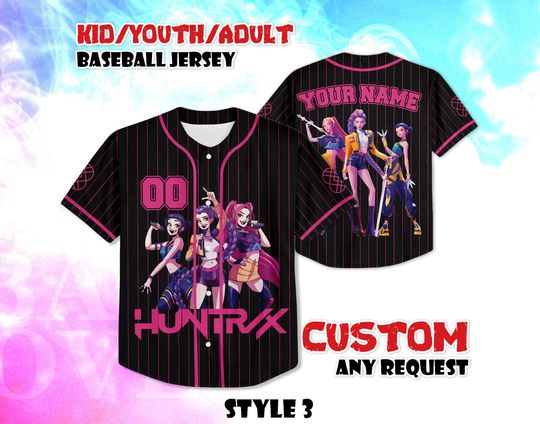 CUSTOM Huntrix Birthday Girl Baseball Jersey, Huntrix Gift for Fans