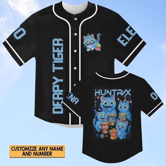 Derpy Tiger Demon Hunter Baseball Jersey, K-pop Band Huntrix Shirt