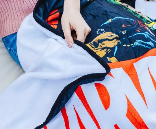 Marvel Comics Superheroes Fleece Throw Blanket | 45 x 60 Inches