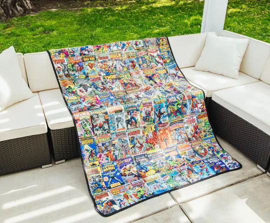 Marvel Comics Covers Fleece Throw Blanket | 45 x 60 Inches