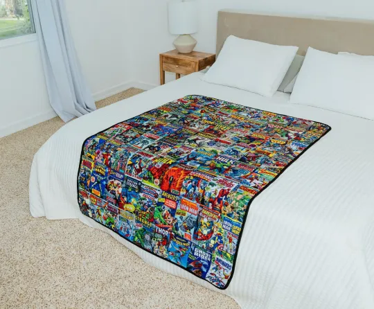 Marvel Comics Covers Fleece Throw Blanket | 45 x 60 Inches