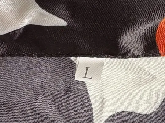 Women's Satin Halloween Pajama Set Button Up Short Sleeve Top and Shorts, Large