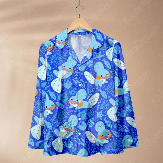 Mudkip Pajama Set Anime Inspired Sleepwear Cosplay  Kawaii Loungewear Gift for Anime Fans