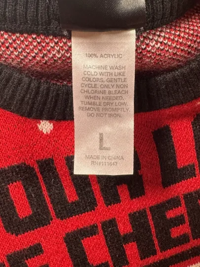 STAR WARS Ugly Christmas Pullover Sweater Darth Vader Adult L Black/Red/Gray