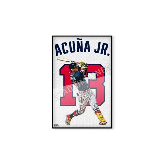Ronald Acuna Jr. Atlanta Braves Home Jersey Wall Art