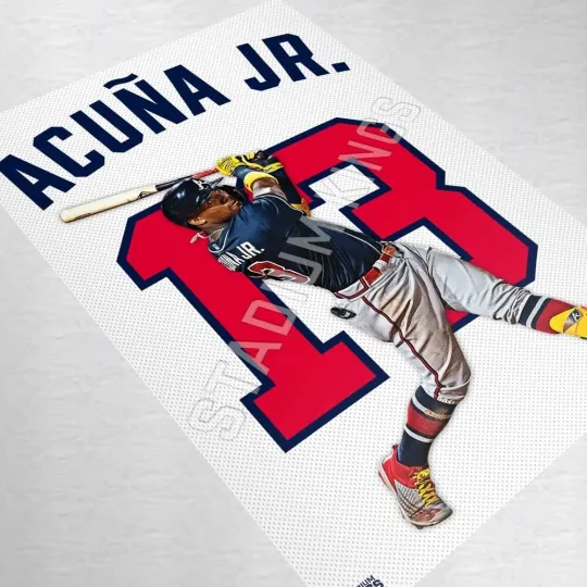 Ronald Acuna Jr. Atlanta Braves Home Jersey Wall Art