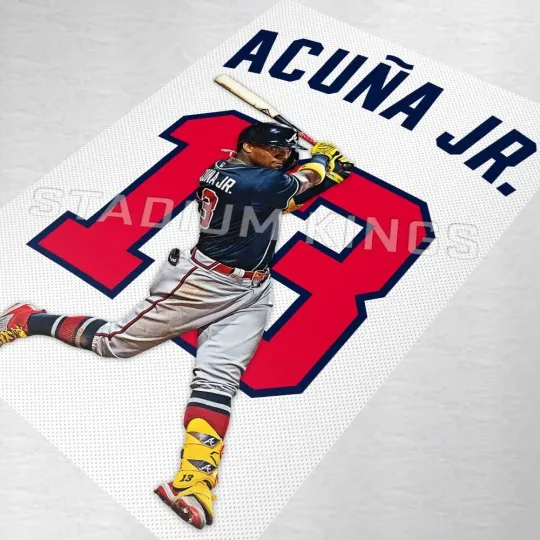 Ronald Acuna Jr. Atlanta Braves Home Jersey Wall Art