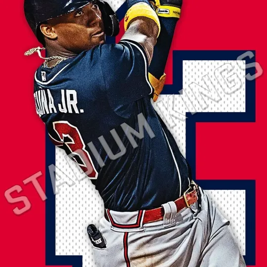 Ronald Acuna Jr. Atlanta Braves Home Jersey Wall Art