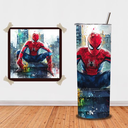 Superhero Tumbler with Lid and Straw