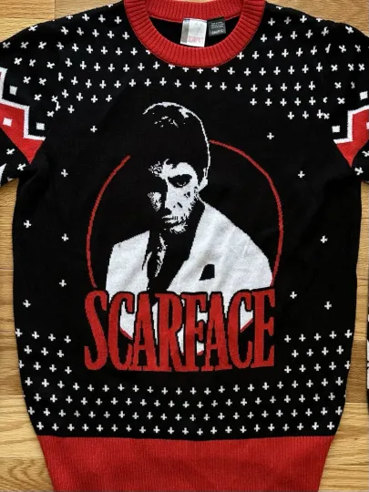 Scarface Ugly Christmas Sweater Size Small
