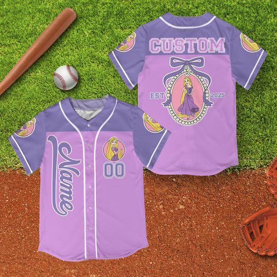 Custom Coquette Bow Disney Princess Baseball Jersey Collection