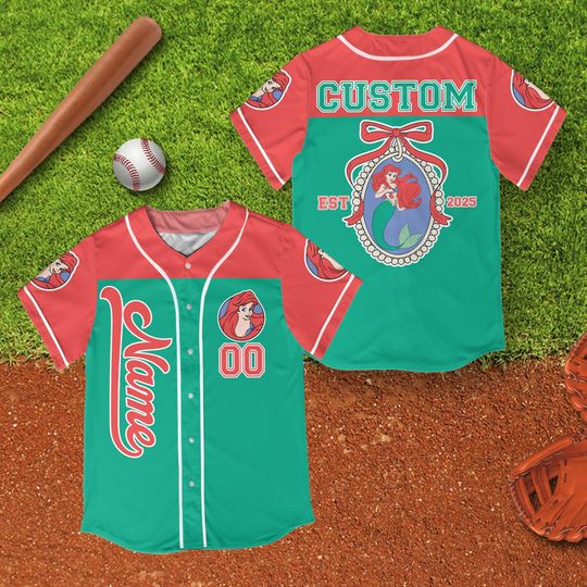 Custom Coquette Bow Disney Princess Baseball Jersey Collection