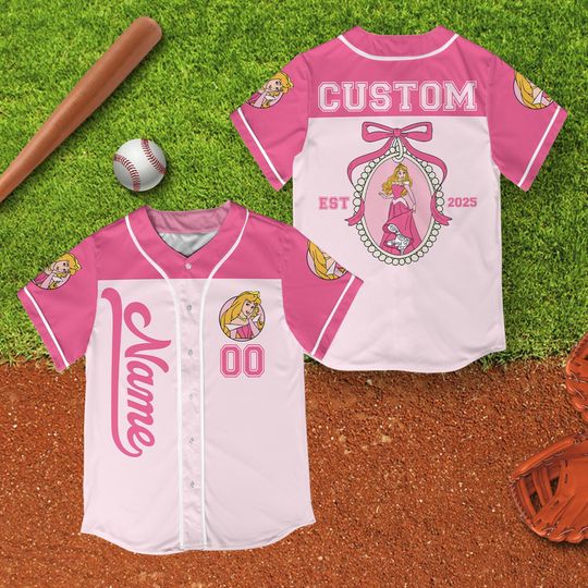 Custom Coquette Bow Disney Princess Baseball Jersey Collection