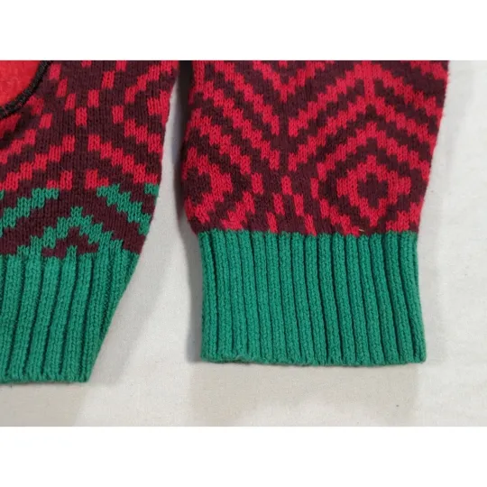 33Degrees Santa Beer Pocket Ugly Christmas Sweater Red Green Mens XL Funny