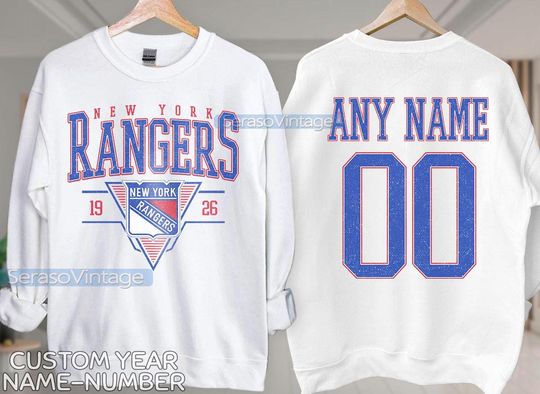 Personalized New York Rangers Sweatshirt, New York Rangers shirt, New York Hockey shirt, Custom Hockey Shirt, Hockey Number Shirt