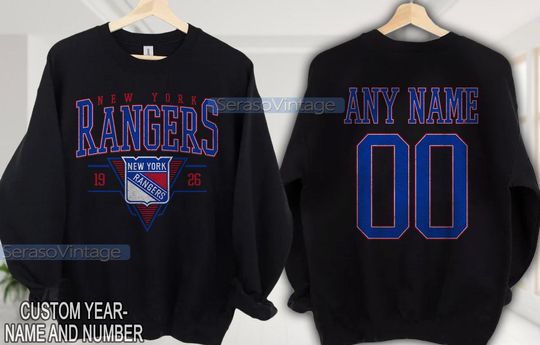 Personalized New York Rangers Sweatshirt, New York Rangers shirt, New York Hockey shirt, Custom Hockey Shirt, Hockey Number Shirt
