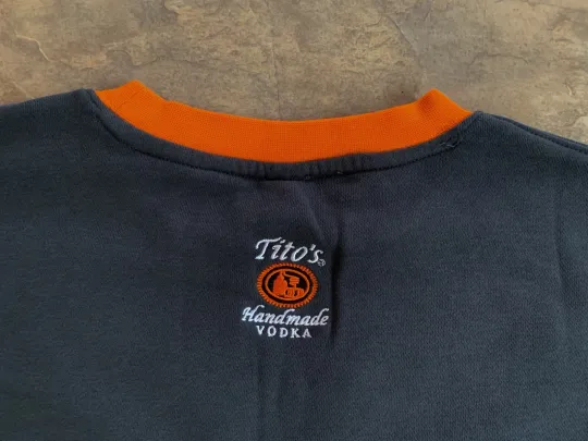 Titos Vodka Sweater Medium Ugly Christmas Sweatshirt Embroidered Logo Fair Isle