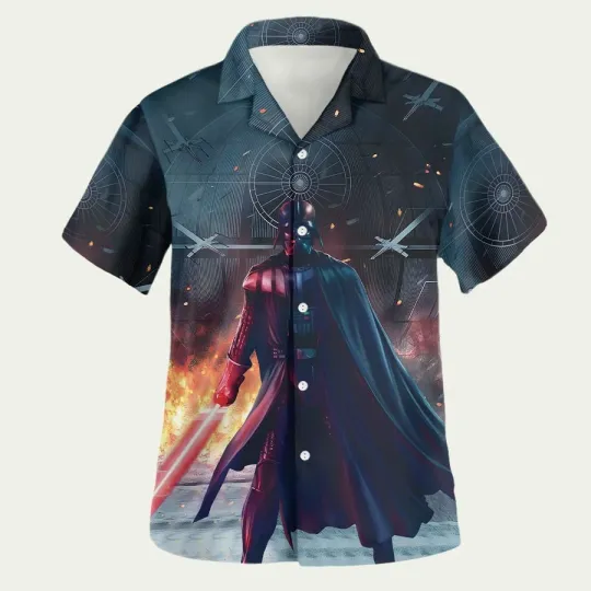 Darth Vaderr In Battle Star Warss Hawaiian Shirt