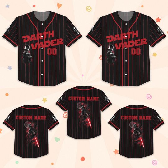 Darth Vader Baseball Shirt, Custom Name Star Wars Jersey Shirt