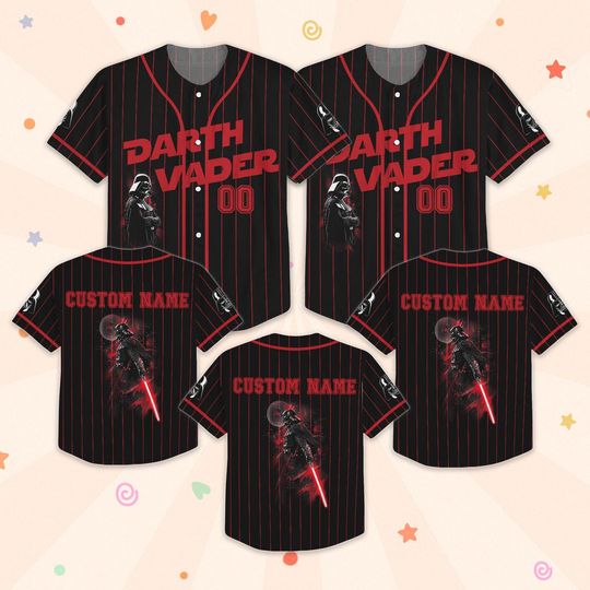 Darth Vader Baseball Shirt, Custom Name Star Wars Jersey Shirt
