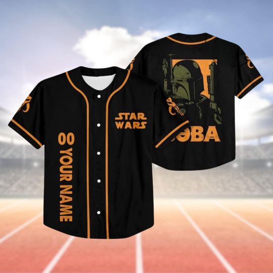 Custom Boba Jersey Shirt, Star Wars Movie Baseball Jersey
