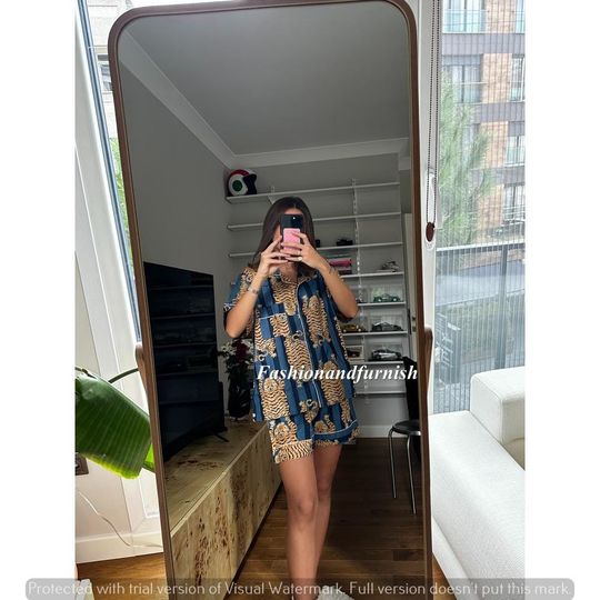 Indian  Short Pajama Set: Jungle Print Lightweight Sleepwear