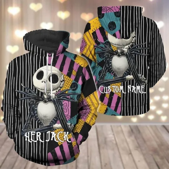 Custom Jack And Sally Couple Hoodies, His And Her