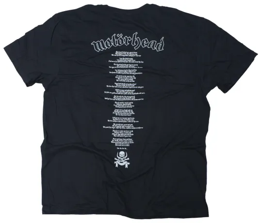 Motorhead Official March Or Die Lyrics T-Shirt